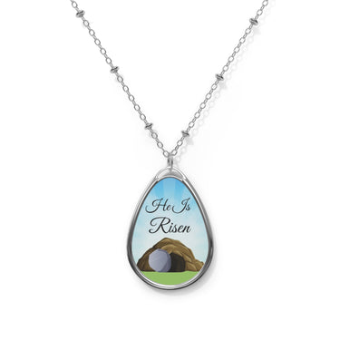 Inspirational oval pendant necklace with